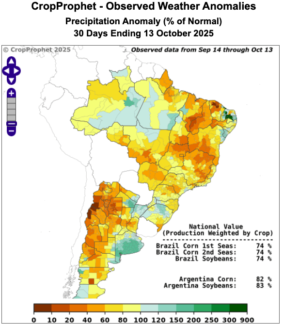 Argentina 30-day Observed Precipitation Analysis